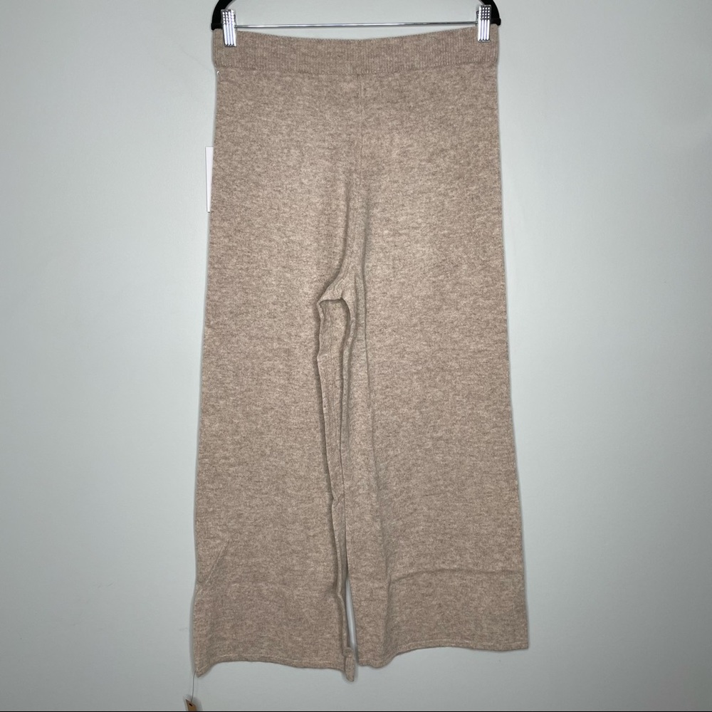 NWT Reformation Dara Cashmere Pants Pull On Cropped In Oatmeal Size L - Picture 5 of 8